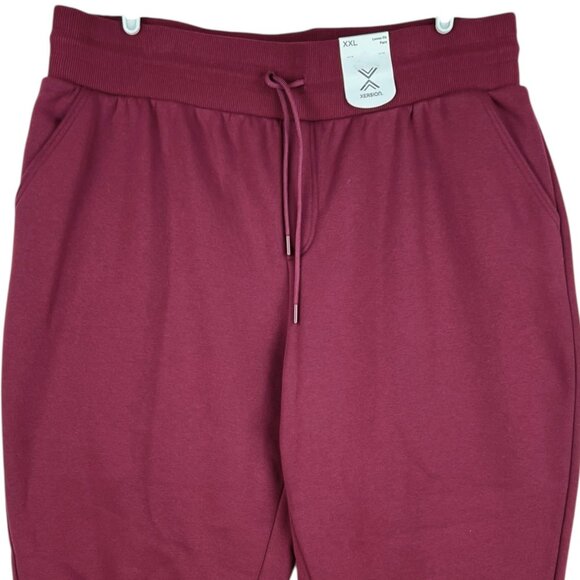 Xersion Women's Classic Fleece Loose Fit Burgundy Pants Size XXL Drawstring NWT - Picture 3 of 10